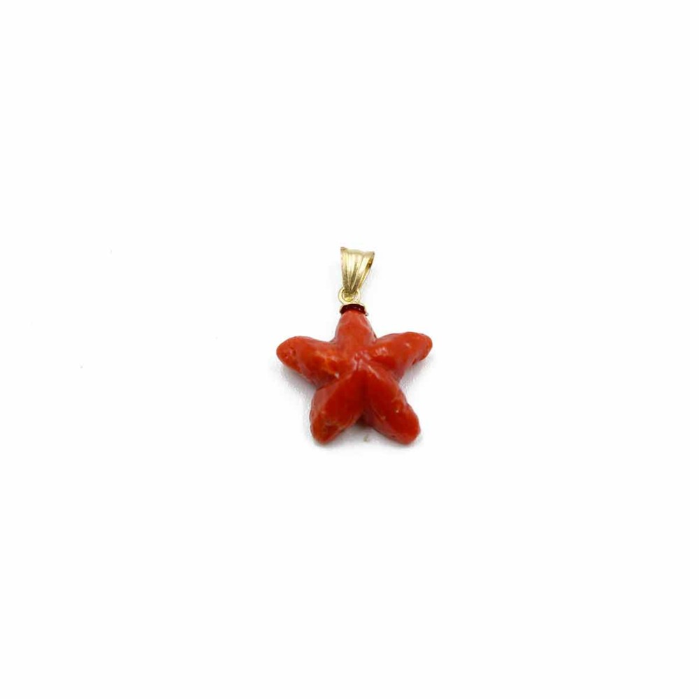 Chaîne Pendentif Tulipe En Corail Véritable Cage Plaqué Or - Bijou Vintage 3279 - État Neuf