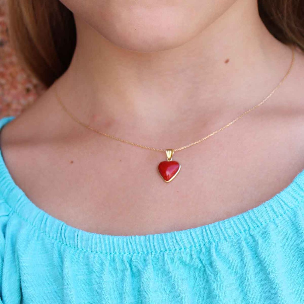 Collier mini-coeur rouge