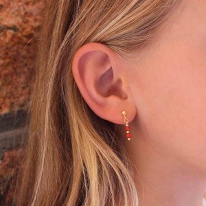 Boucles d'oreilles perles de corail BOCORENF005V