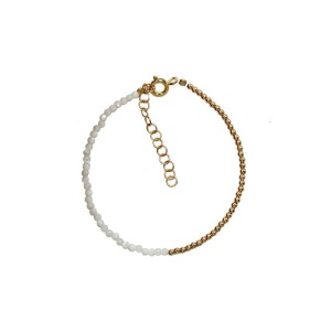 Bracelet en perle fine de nacre blanche et vermeil BRNACF0029A