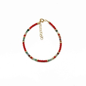 Bracelet en corail rouge et agate des Indes BRCORF0036V