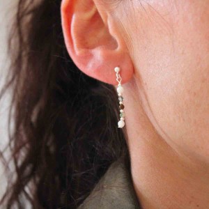 Boucles d'oreilles nacre et pierre BONACF0017A