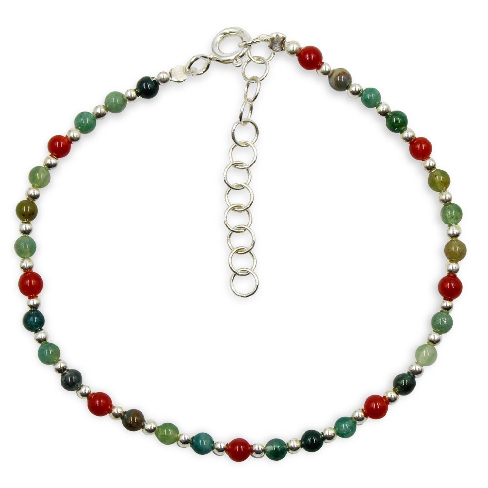 Bracelet corail véritable et agate des indes BRCORF0037A