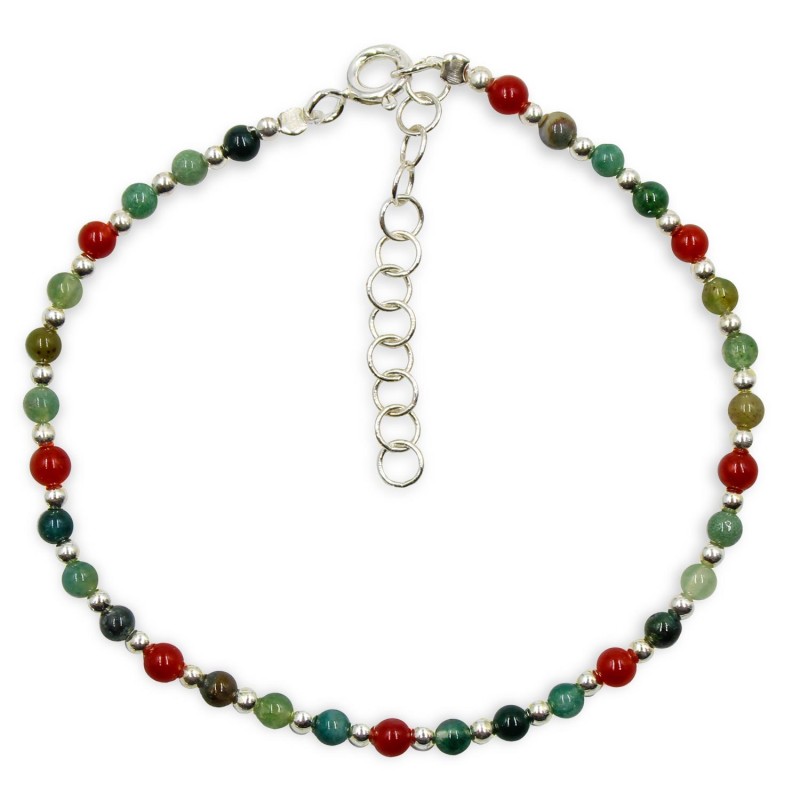 Bracelet corail véritable et agate des indes BRCORF0037A