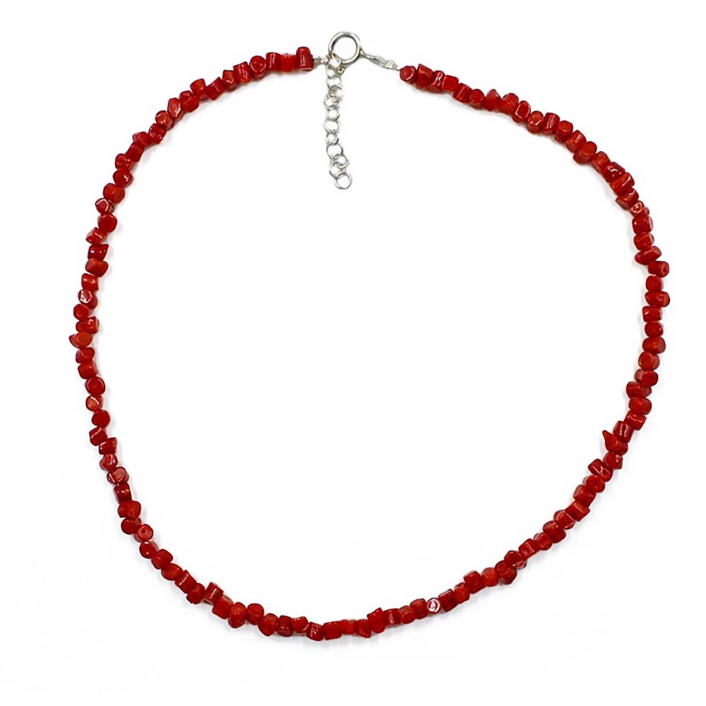 Collier En Corail Naturel Pour Femme Rouge - Longueur 44cm, Deux Modèles Au Choix