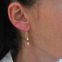 Boucles d'oreilles en perle de nacre et Rhyolite BONACF0019V