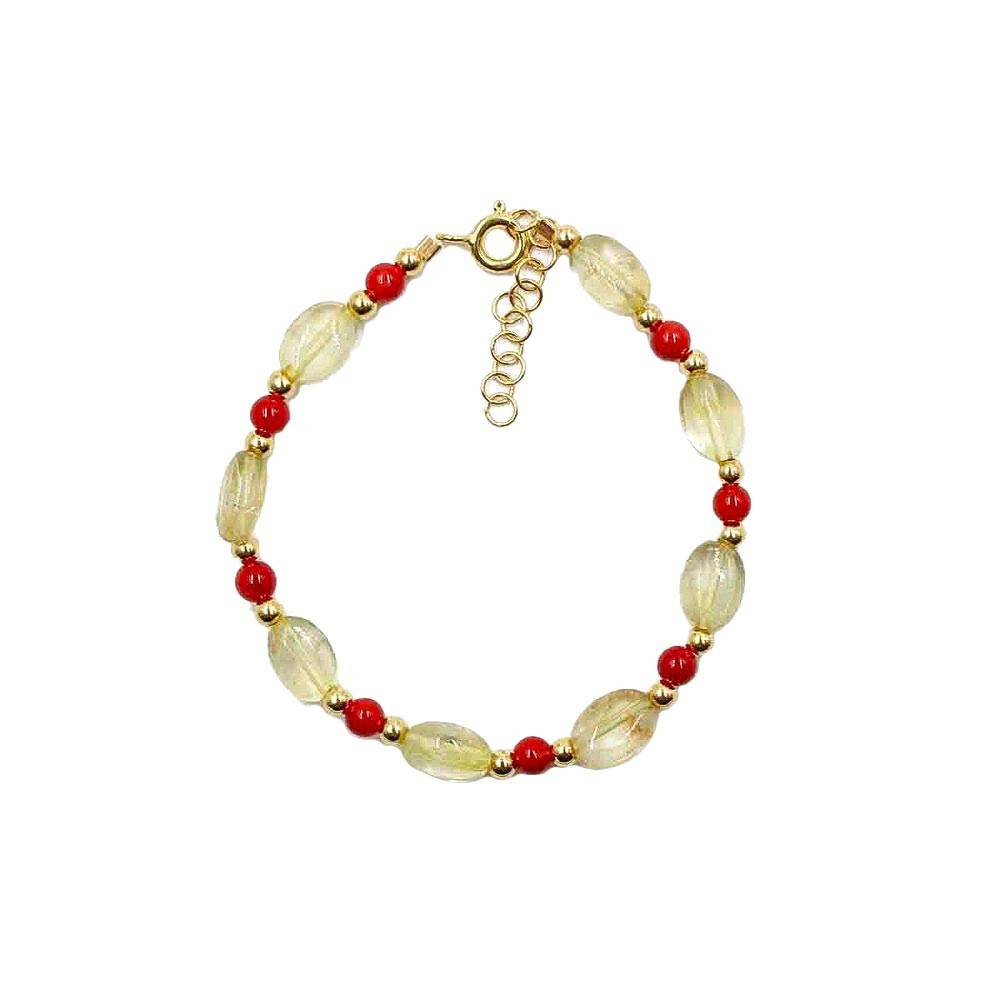 Bracelet perle en corail et citrine BACORF0038V