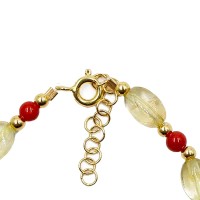 Bracelet perle en corail et citrine BACORF0038V