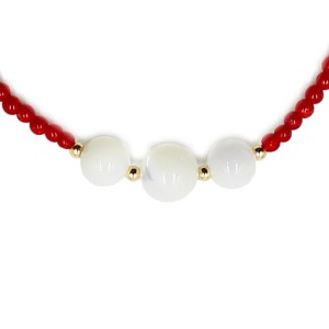 Bracelet en perle de corail rouge et nacre BRCORF0040V