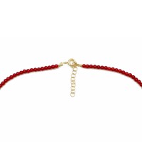 Collier en corail rouge véritable et perle de nacre blanche COCORF0042V
