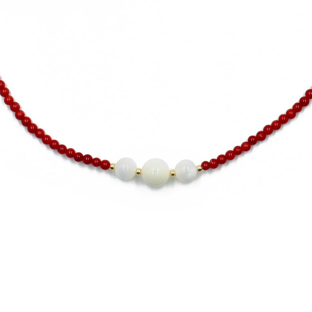 Fil de soie 0,45mm 100% Naturelle avec aiguille pour Collier de perles  Rouge Corail – 2 mètres
