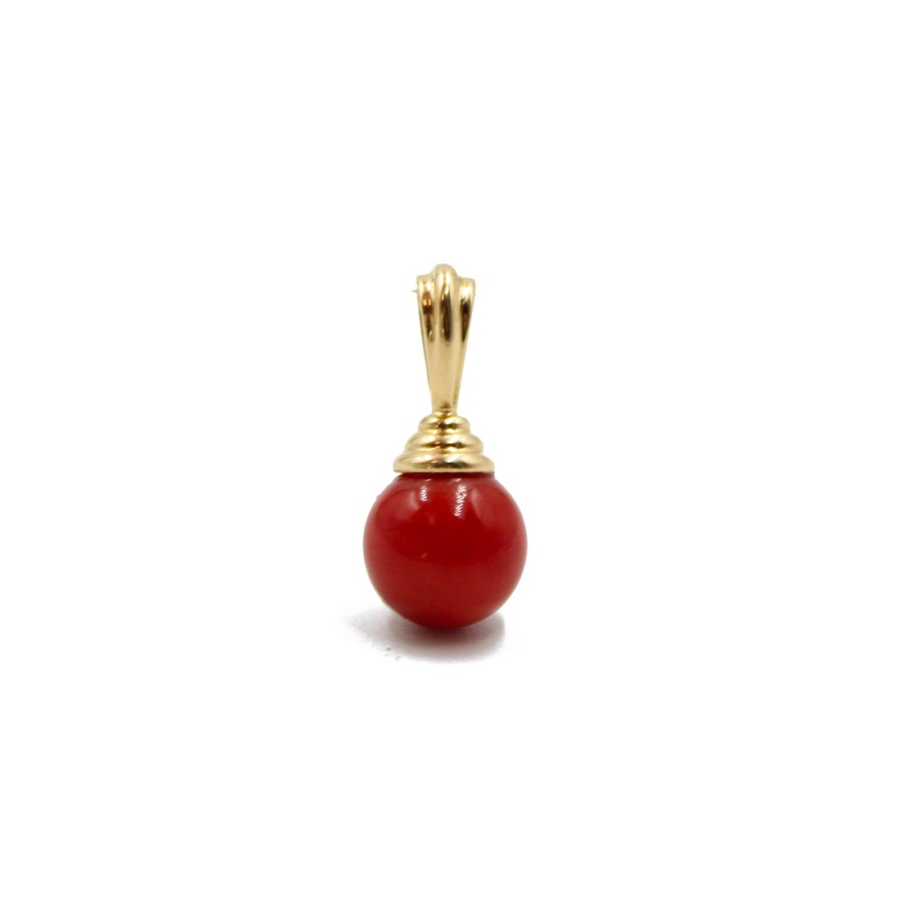 Charmant pendentif couleur or rose corail véritable perles bijou