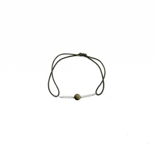 Bracelet en perle de nacre blanche et tourmaline BRNACFT0012A