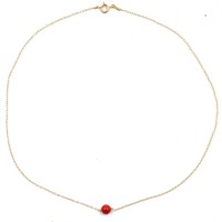 Collier avec sa perle de corail rouge COCORF0052V