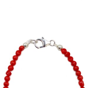 Bracelet homme en perle de corail rouge irrégulières BRCORH0016A