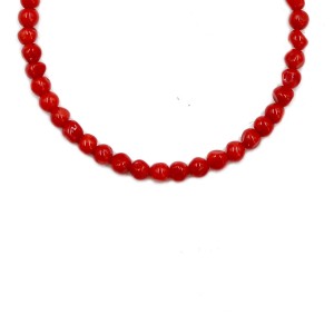 Bracelet homme en perle de corail rouge irrégulières BRCORH0016A