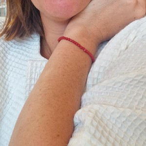 Bracelet en perles de corail rouge véritable BRCORF0055A
