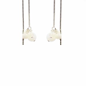 Boucles d'oreilles chaine et ses perles de nacre blanche BONACF0025V