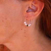 Boucles d'oreilles en nacre blanche et Rhyolite BONACF0027V