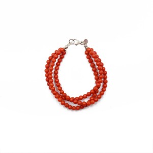 Bracelet en perles de corail rouge pour femme BRCORF006A