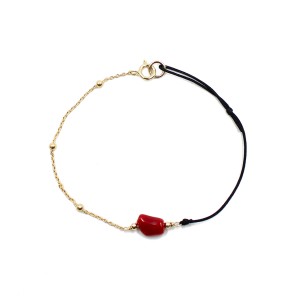 Bracelet galet de corail rouge BRCORF0060V