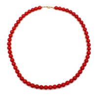 Collier de perles de corail rouge véritable COCORF001O