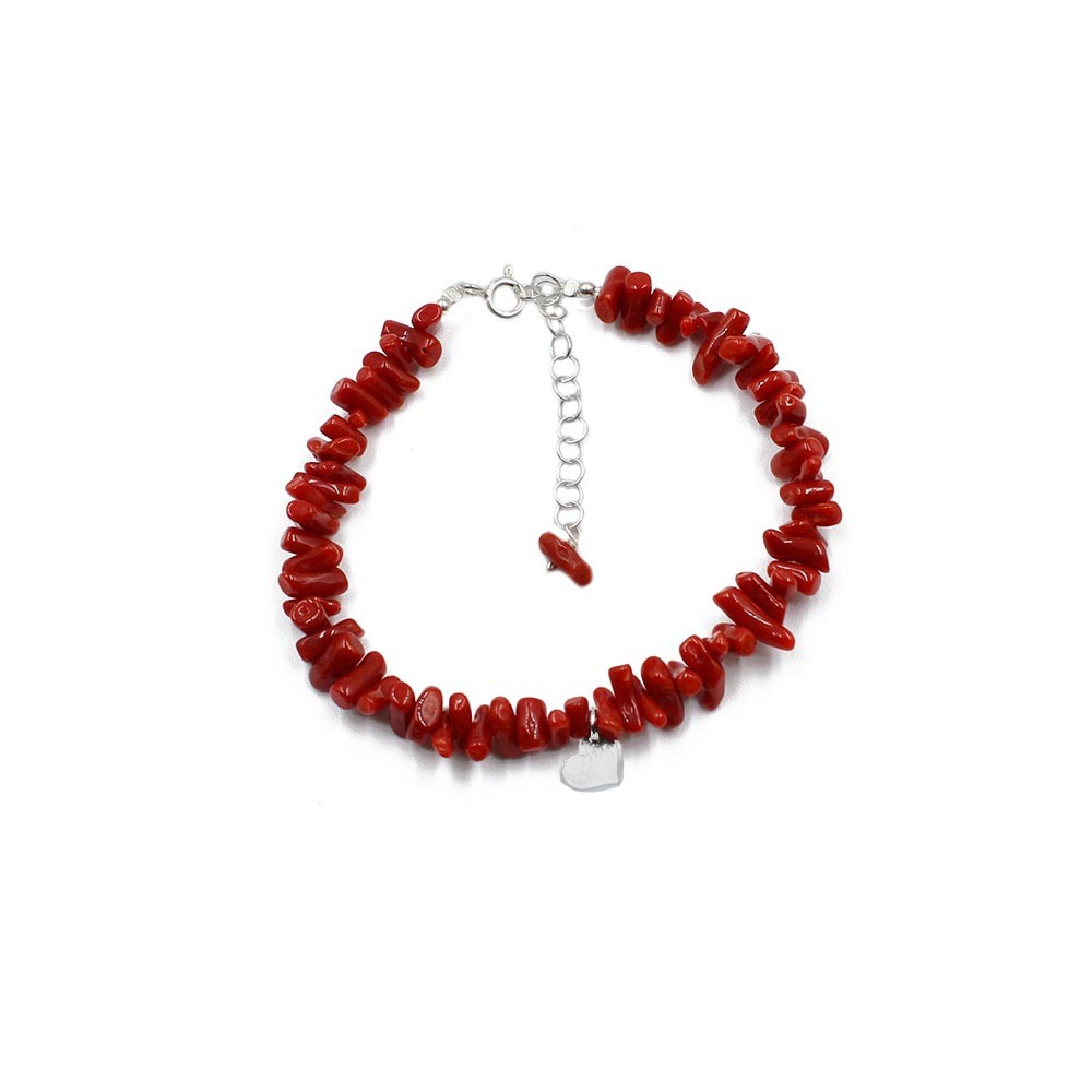 Bracelet en corail rouge pour femme BRCORF007A