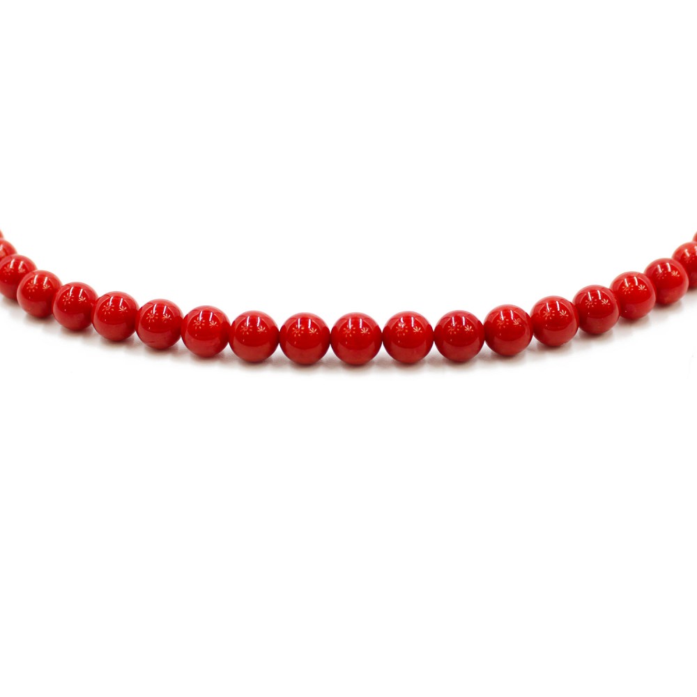 Collier perles rouge - Cdiscount