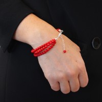 Bracelet en perles de corail rouge BRCORF006A
