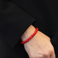 Bracelet exceptionnel en perles de corail rouge BRCORF001O