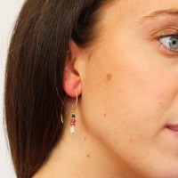 boucles d'oreilles en nacre et pierre BONACF0028V