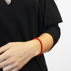 Bracelet en belle perle de corail rouge BRNACF0066A