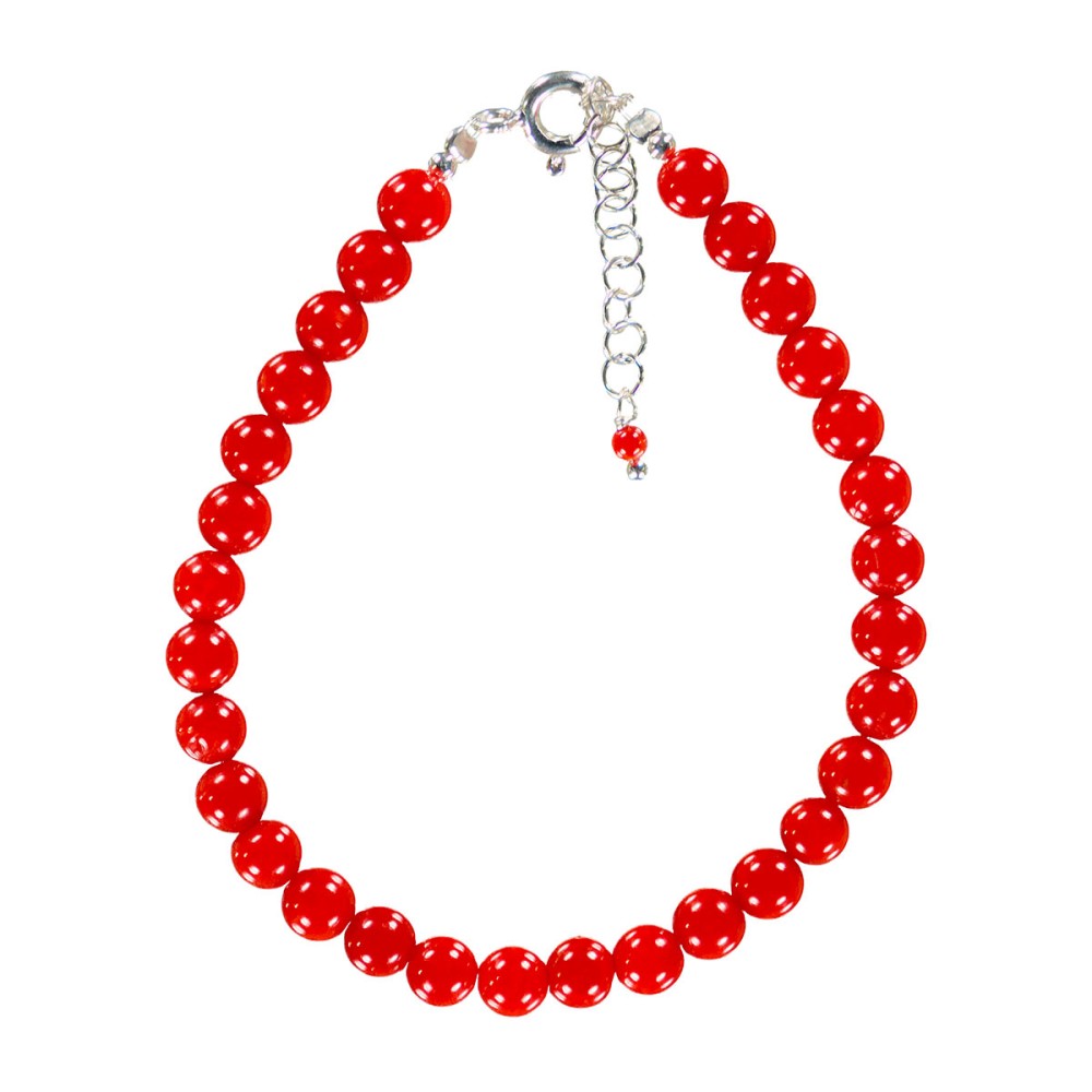 Bracelet en belle perle de corail rouge BRNACF0066A