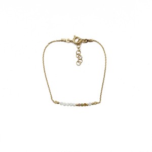 Bracelet en perle de nacre blanche et agate BRNACF0011V pour femme