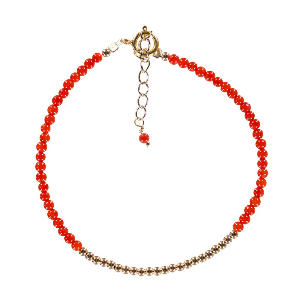 Bracelet en perle de corail et gold filled BRCORF0069V
