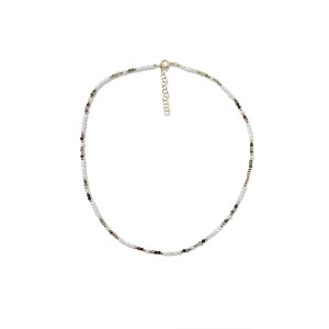 Collier perle de nacre blanche et agate CONACF0010V
