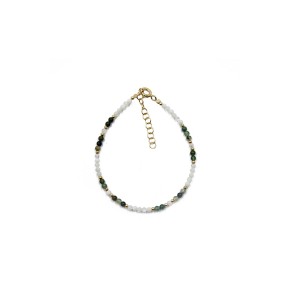 Bracelet en perle de nacre blanche et agate pour femme BRNACF0010V