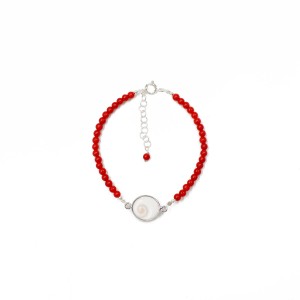 Bracelet en corail et œil de Ste Lucie BRCORF0028A