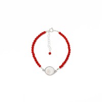 Bracelet en corail et œil de Ste Lucie BRCORF0028A