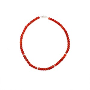 Collier en rondelle de corail rouge de Corse COCORF0084A