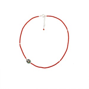 Collier en corail et perle de culture COCORF0081A