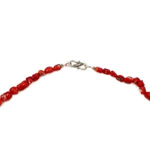 Collier en corail baroque et rubis zoisite COCORF0082A