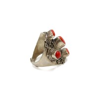 Bague en argent et corail rouge BACORF0014A