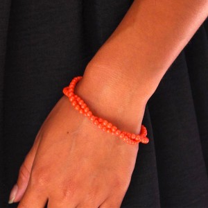 Bracelet en perles de corail rouge BRCORF005A