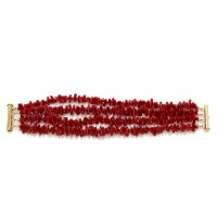 Bracelet multitours en corail brut BRCORF0072V