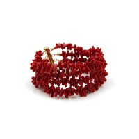 Bracelet multitours en corail brut BRCORF0072V