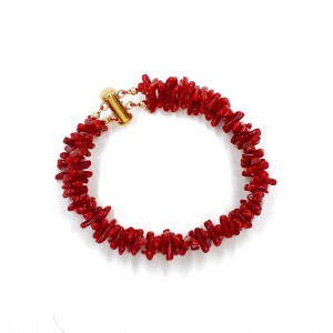 Bracelet deux fils en corail brut BRCORF0074V