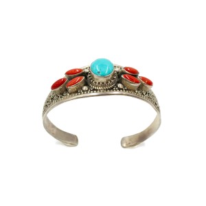 Bracelet en corail et turquoise BRCORF0077A