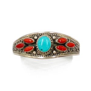 Bracelet en corail et turquoise BRCORF0077A