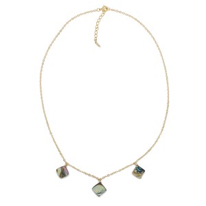 Collier avec des carrés de nacre bleue CONACF0056V